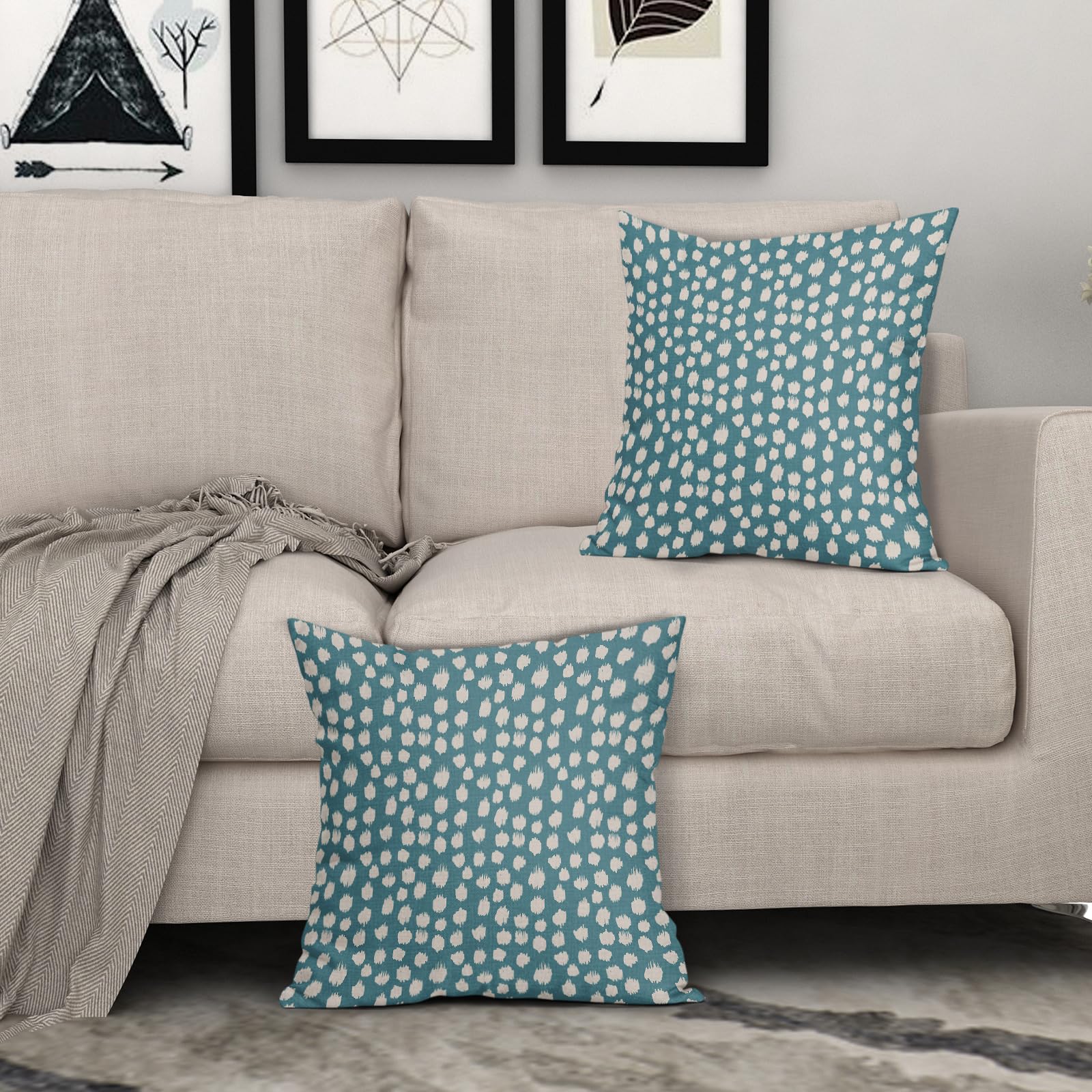 Foto 4 pulgar | Fundas de Almohada Sweetshow Aqua Cream Dots 45 x 45 cm 2 Piezas - Venta Internacional