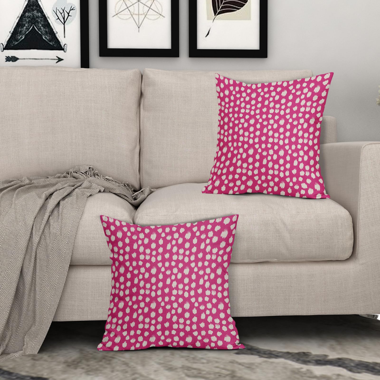 Foto 3 | Fundas de Almohada Sweetshow con Lunares Rosa 40 x 40 cm 2 Piezas - Venta Internacional