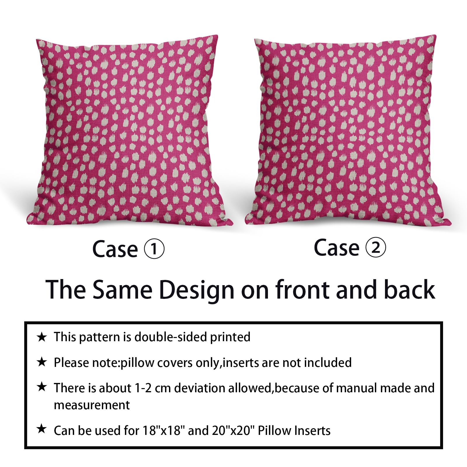 Foto 7 pulgar | Fundas de Almohada Sweetshow con Lunares Rosa 40 x 40 cm 2 Piezas - Venta Internacional