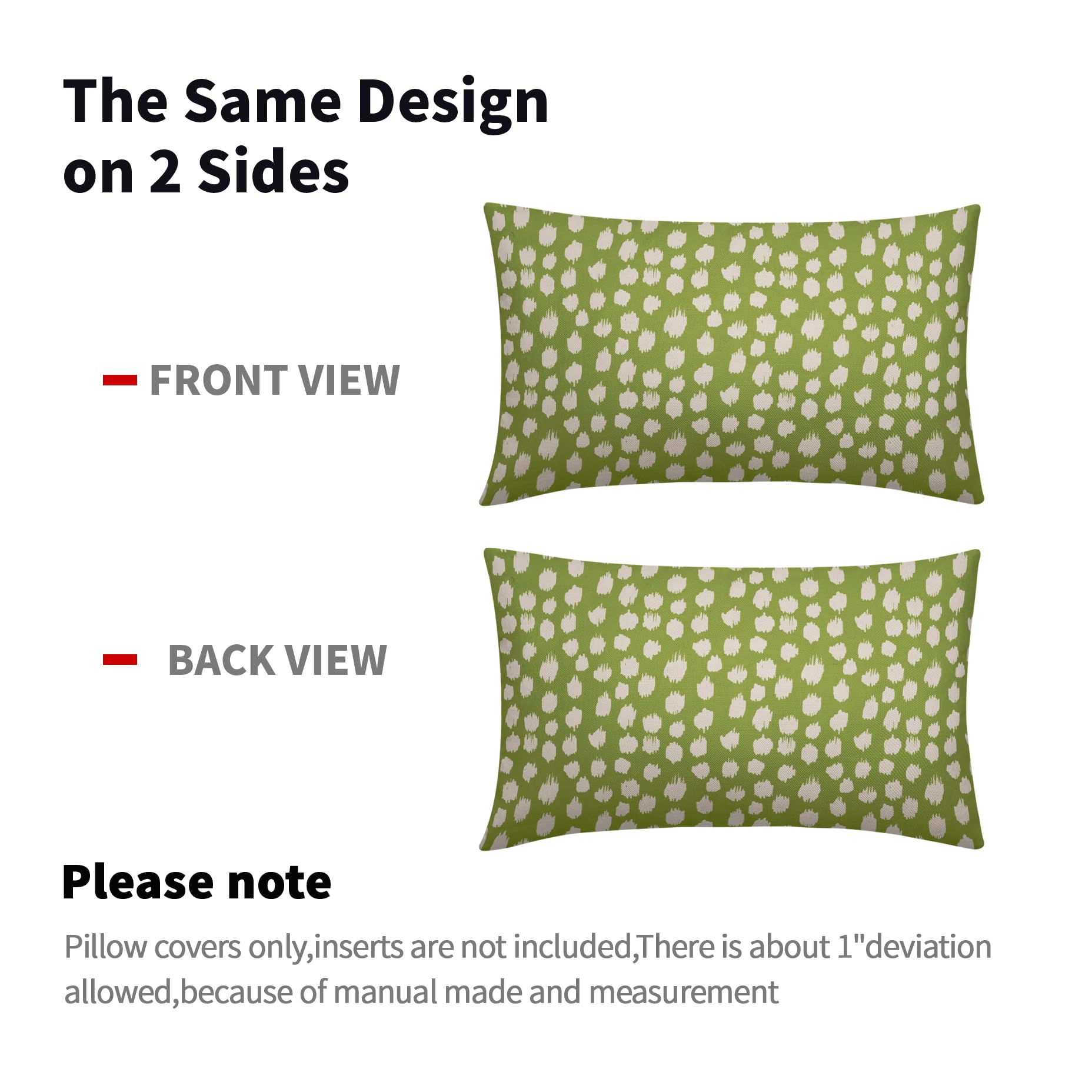 Foto 6 pulgar | Fundas de Almohada Sweetshow con Lunares  Verde Lima 30 x 50 cm 2 Piezas- Venta Internacional
