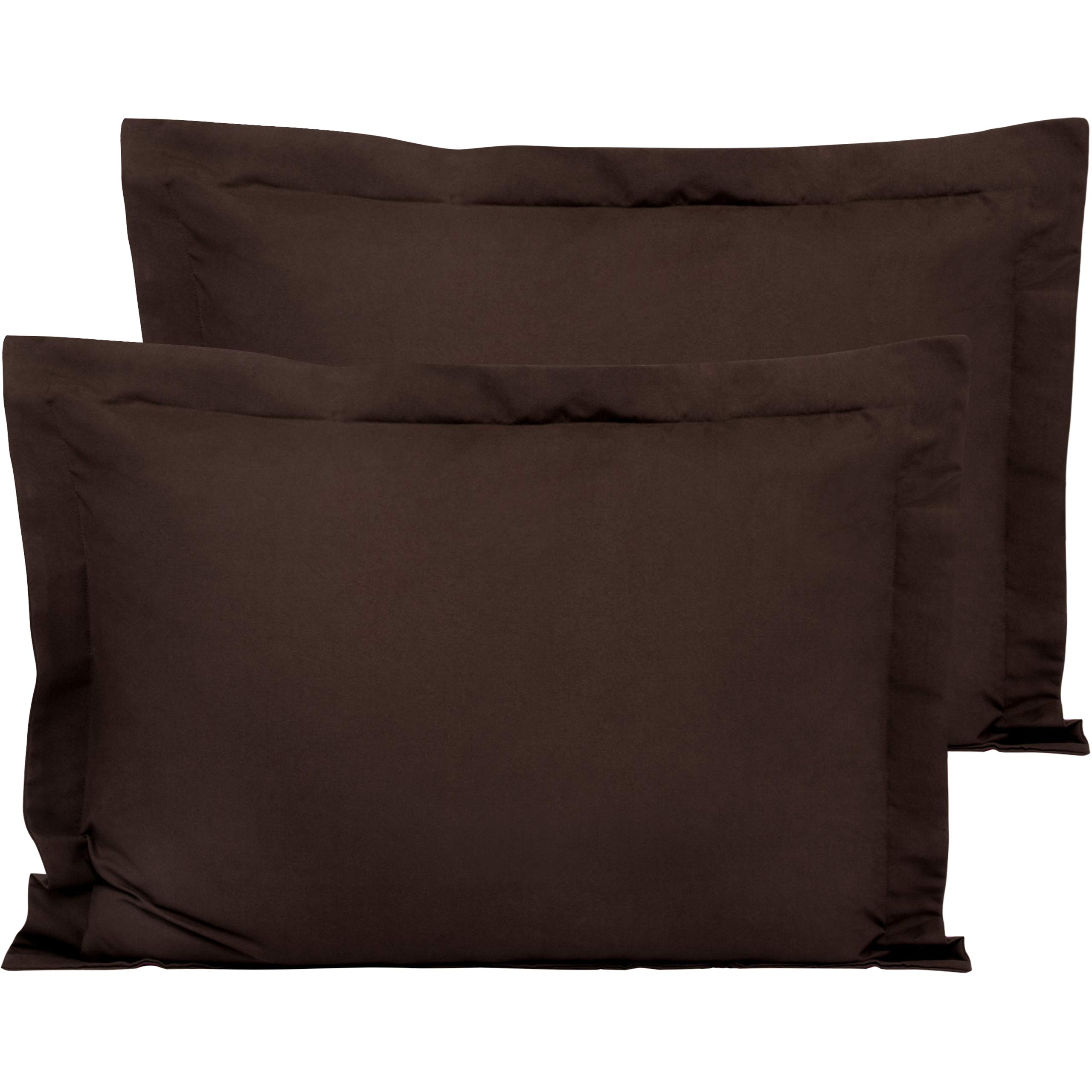 2 Fundas de Almohada Flxxie Microfiber Queen Marrón Oscuro - Venta Internacional