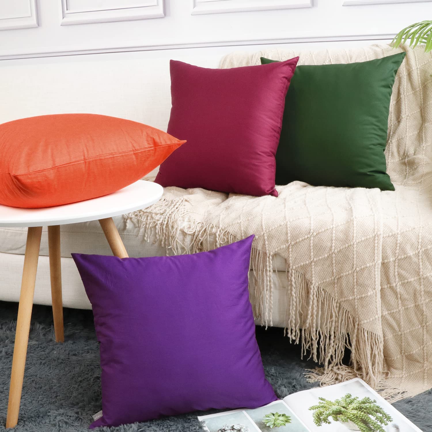 Foto 2 | Funda de Cojín Thmyo 40 x 40 cm Violeta 4 Piezas- Venta Internacional