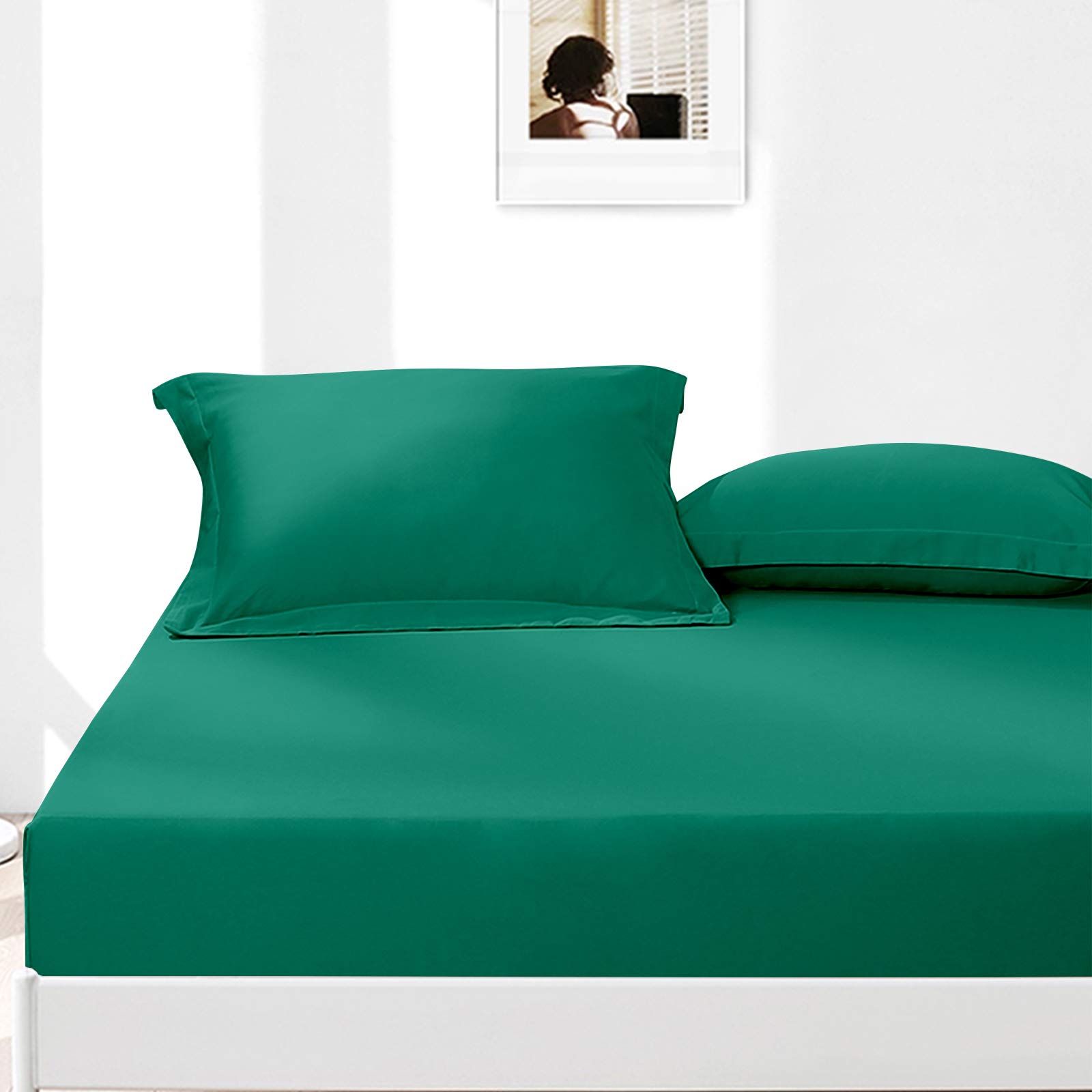Foto 6 pulgar | Fundas de Almohada Ntbay Queen 2 Piezas Verde Oscuro - Venta Internacional