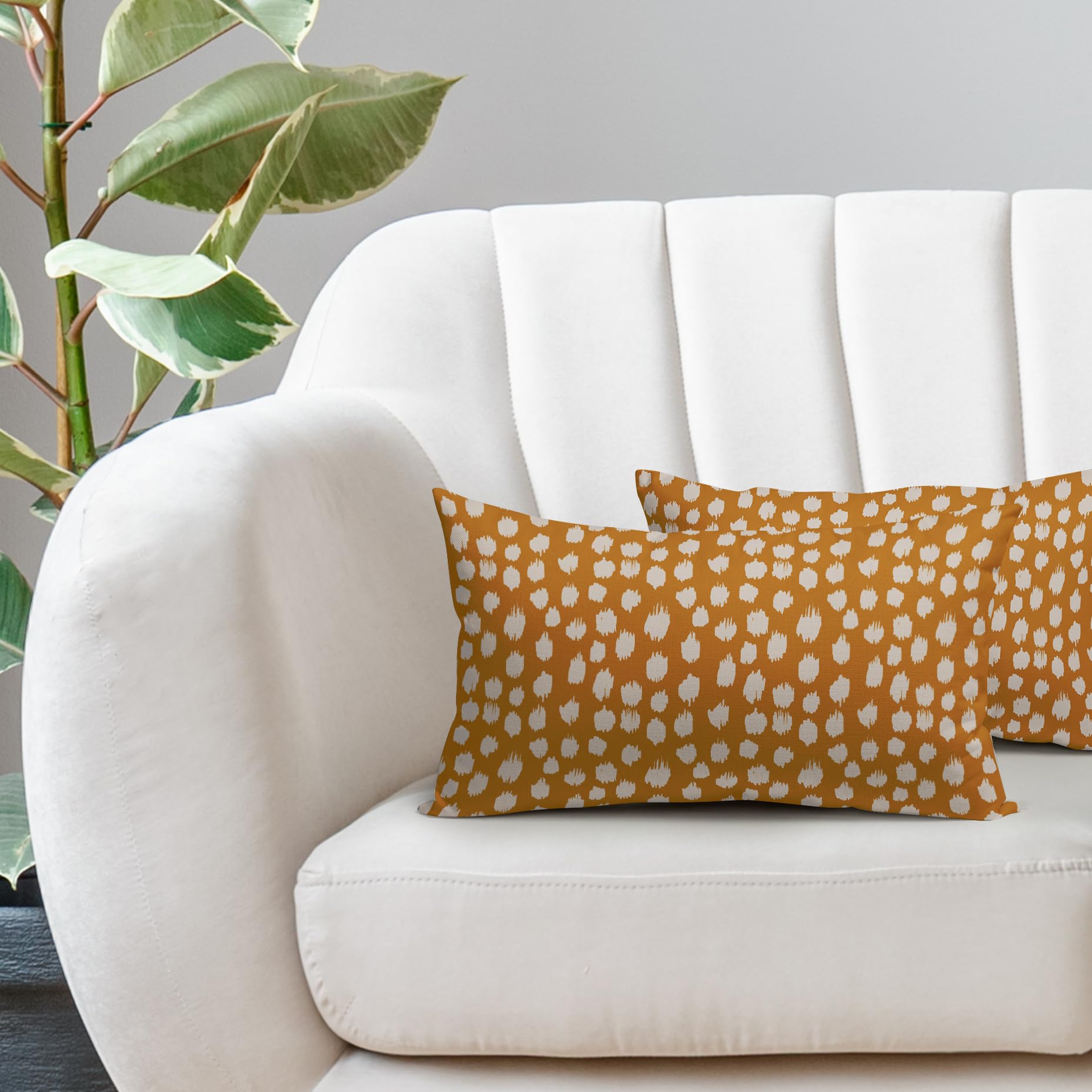 Foto 2 | Fundas de Almohada Sweetshow con Lunares Amarillo Mostaza y Crema - Venta Internacional