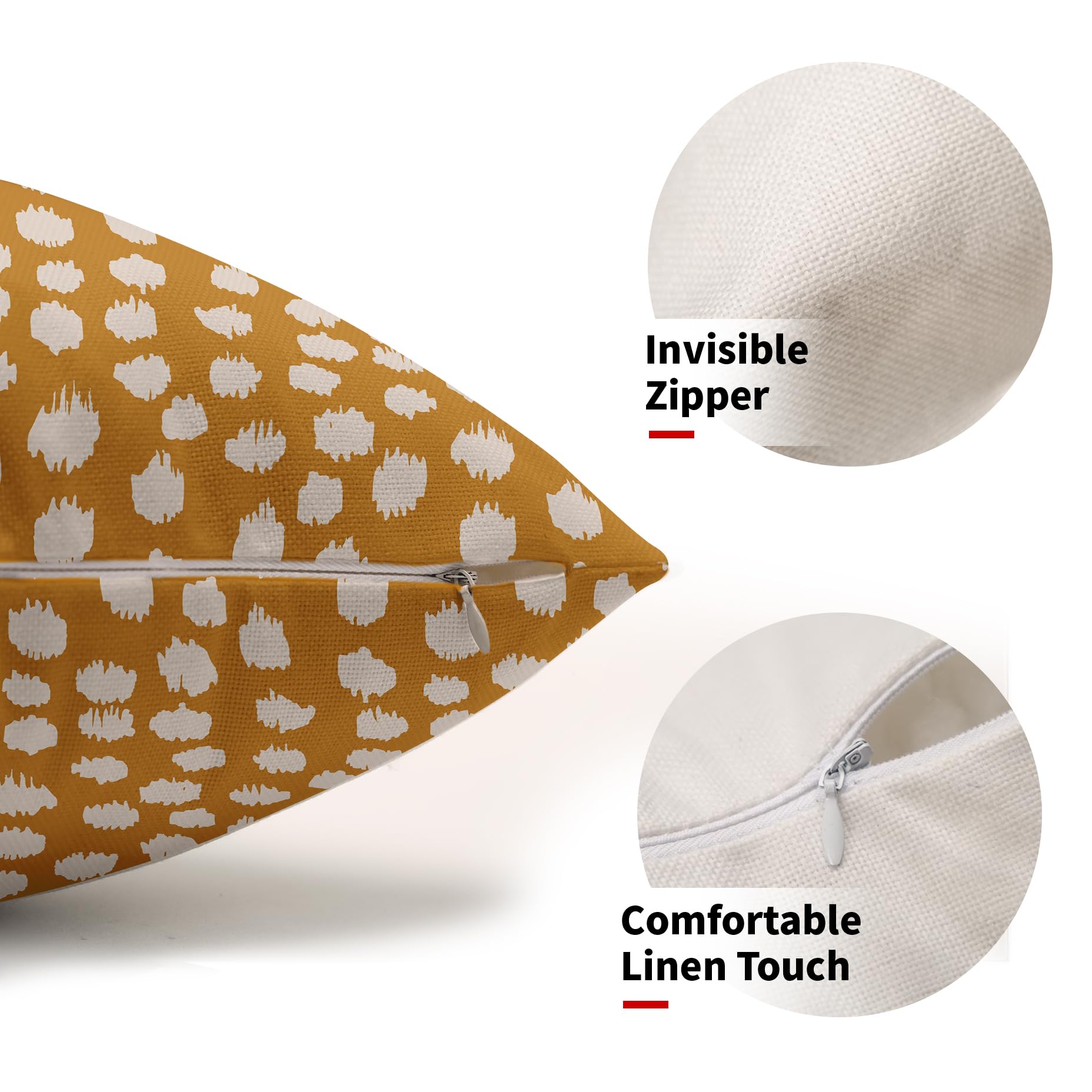 Foto 4 pulgar | Fundas de Almohada Sweetshow con Lunares Amarillo Mostaza y Crema - Venta Internacional