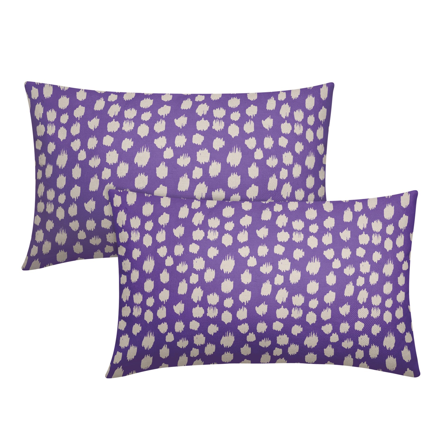 Fundas de Almohada Sweetshow con Lunares Morados y Crema - Venta Internacional