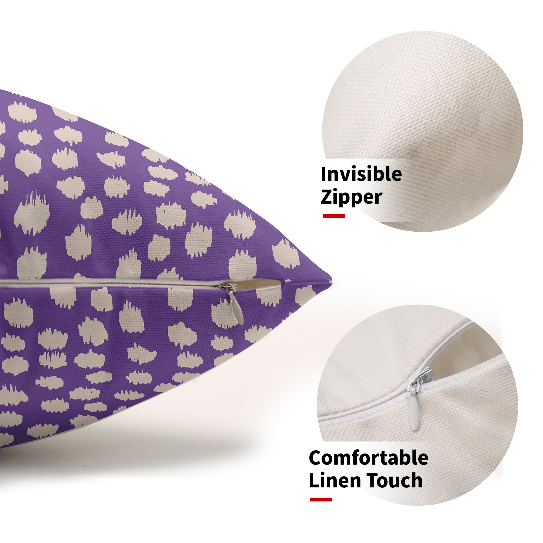 Foto 4 pulgar | Fundas de Almohada Sweetshow con Lunares Morados y Crema - Venta Internacional