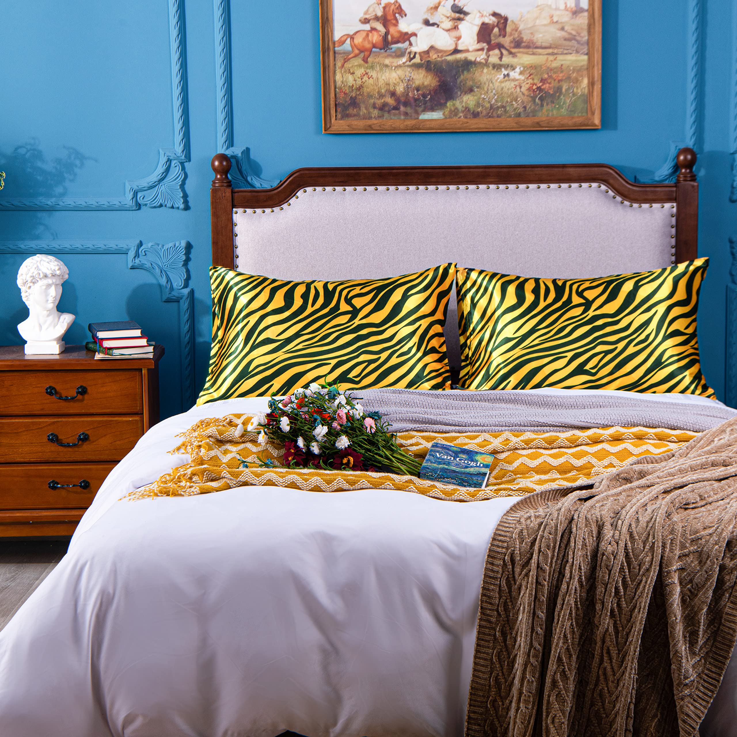 Foto 7 | Fundas de Almohada Ntbay Satin Queen Amarillo y Negro - Venta Internacional