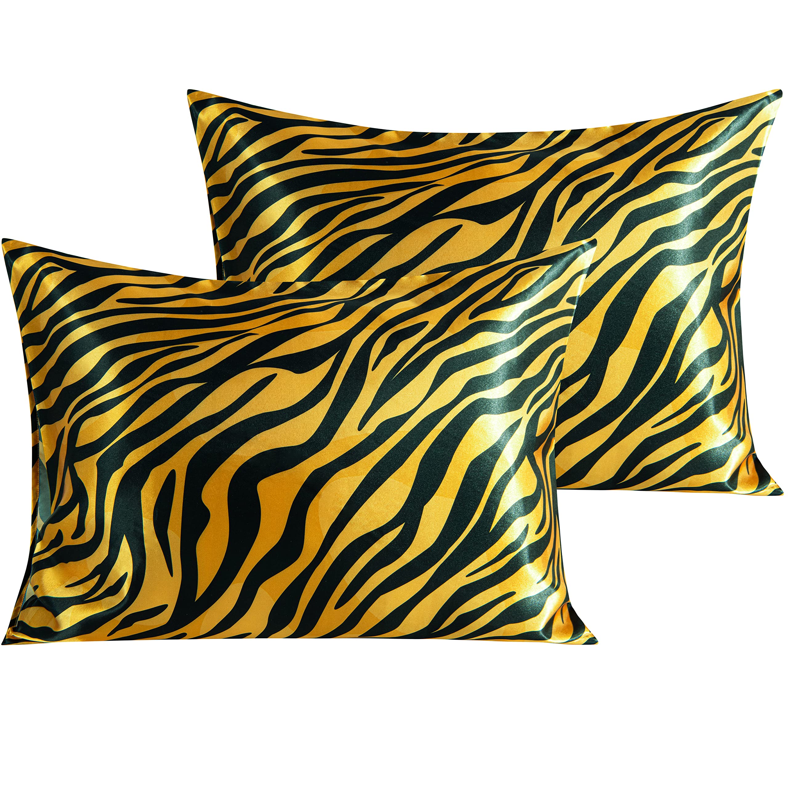 Foto 2 pulgar | Fundas de Almohada Ntbay Satin Standard Amarillo y Negro Zebra - Venta Internacional