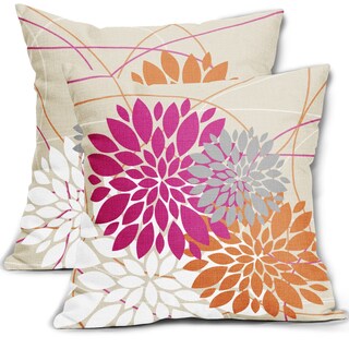 Foto 1 | Juego de 2 Fundas de Cojín Sweetshow de Lino Rosa y Naranja 45 x 45 cm - Venta Internacional