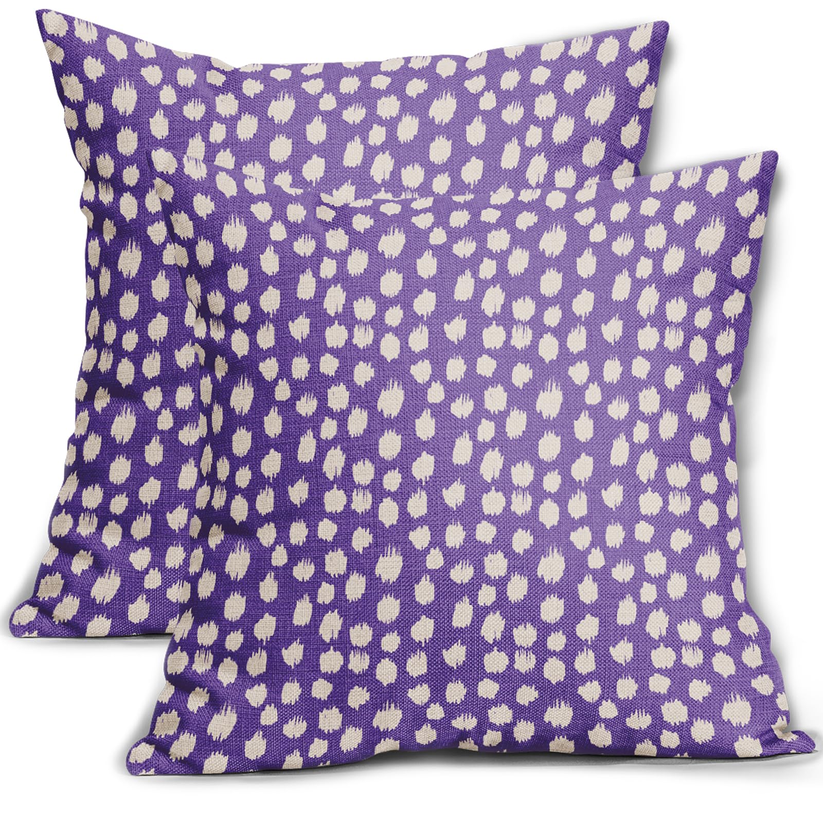 Foto 2 pulgar | Fundas de Almohada Sweetshow con Lunares Morados y Crema 50 X 50 cm Juego de 2 - Venta Internacional