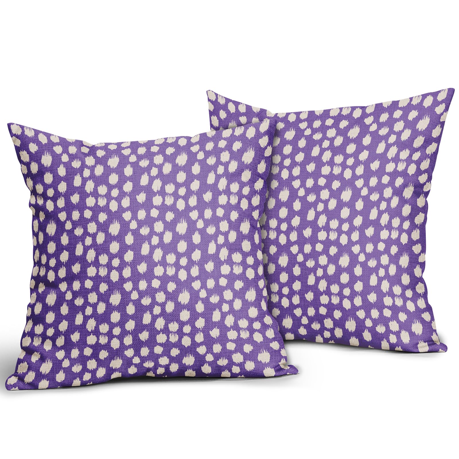 Foto 3 pulgar | Fundas de Almohada Sweetshow con Lunares Morados y Crema 50 X 50 cm Juego de 2 - Venta Internacional