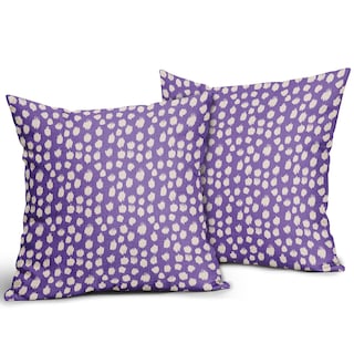 Foto 2 | Fundas de Almohada Sweetshow con Lunares Morados y Crema 50 X 50 cm Juego de 2 - Venta Internacional
