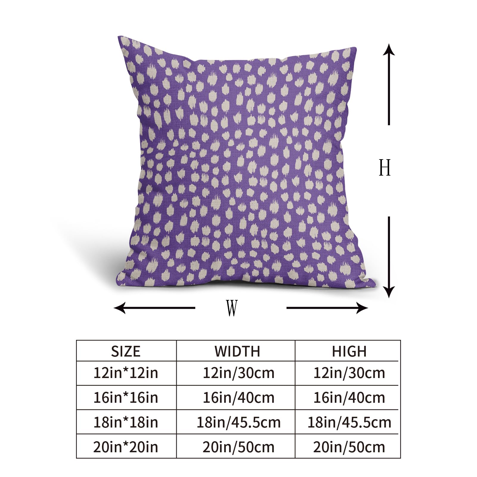 Foto 6 pulgar | Fundas de Almohada Sweetshow con Lunares Morados y Crema 50 X 50 cm Juego de 2 - Venta Internacional
