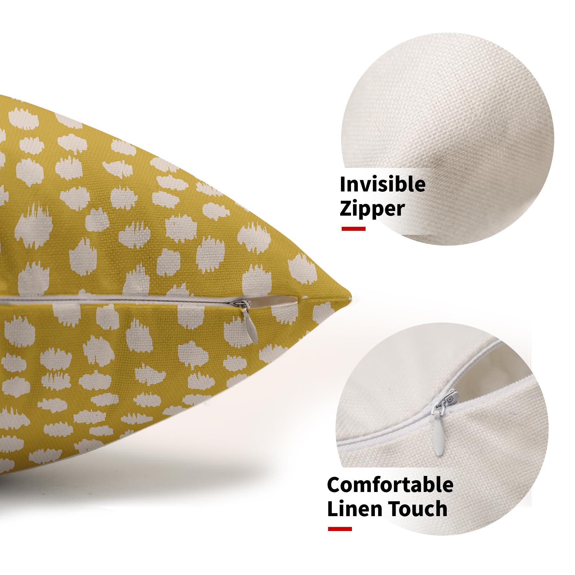 Foto 4 pulgar | Fundas de Almohada Sweetshow con Lunares Amarillos y Crema Juego de 2 - Venta Internacional