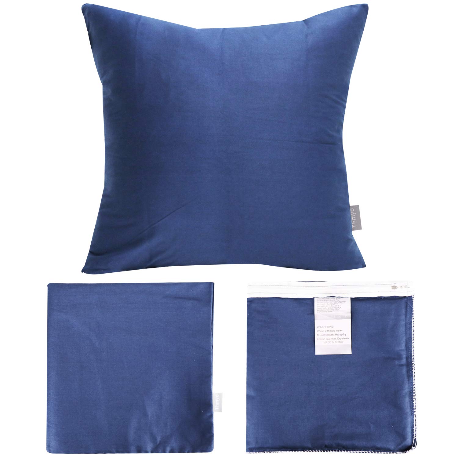 Foto 6 pulgar | Funda de Cojín Thmyo de Algodón 66 X 66 Cm color Azul Oscuro 4 Unidades - Venta Internacional