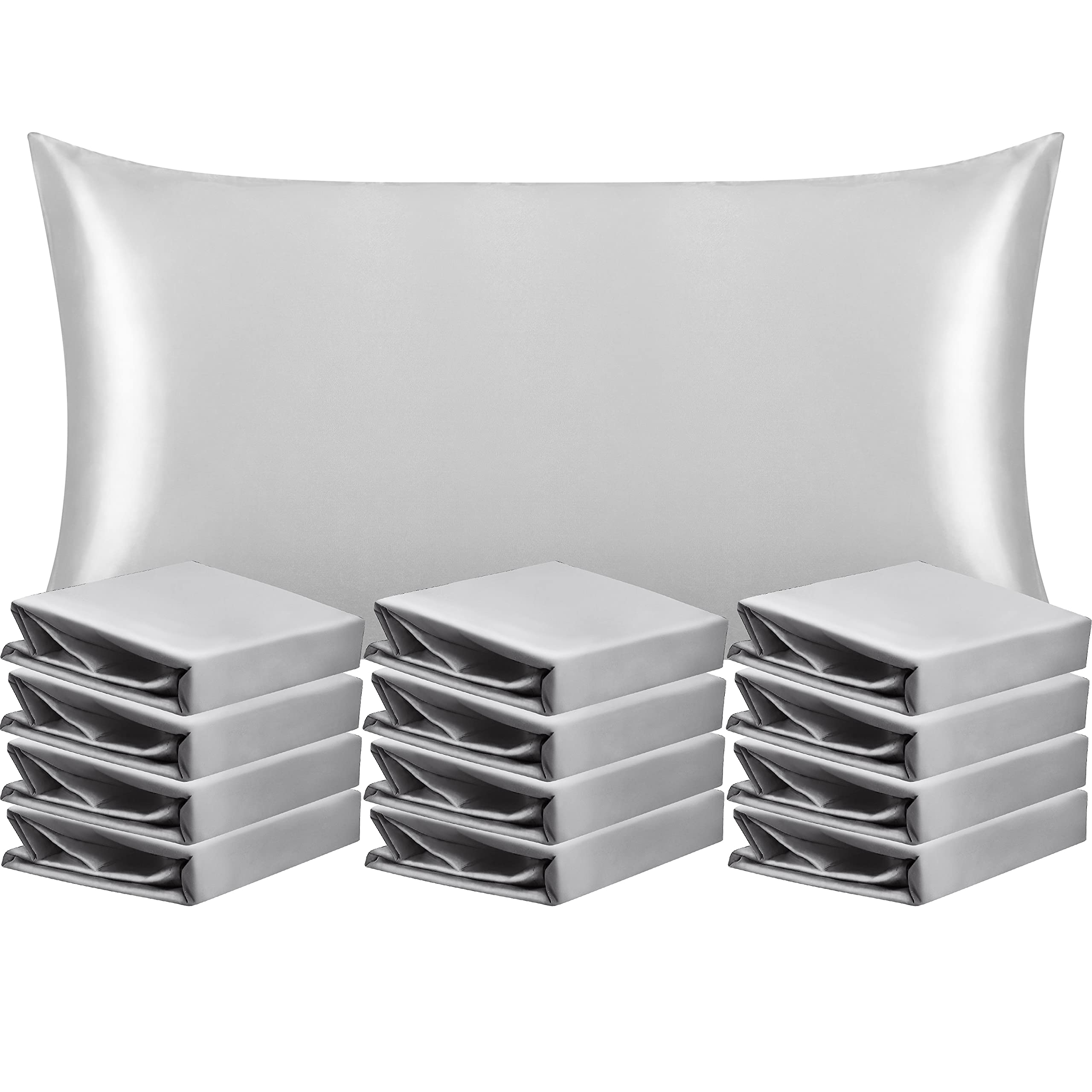 Foto 2 pulgar | Fundas de Almohada Ntbay Satin King color Gris Plateado 20 X 90 cm Paquete De 12 - Venta Internacional