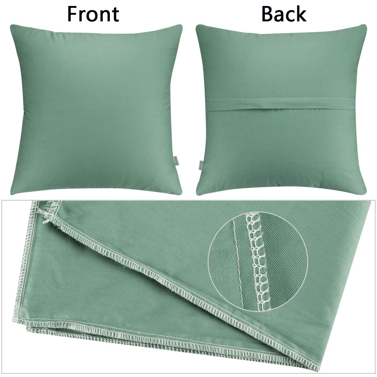 Foto 7 pulgar | Funda de Cojín Thmyo de algodón 66 X 66 Cm Color Verde Niebla 4 Unidades - Venta Internacional