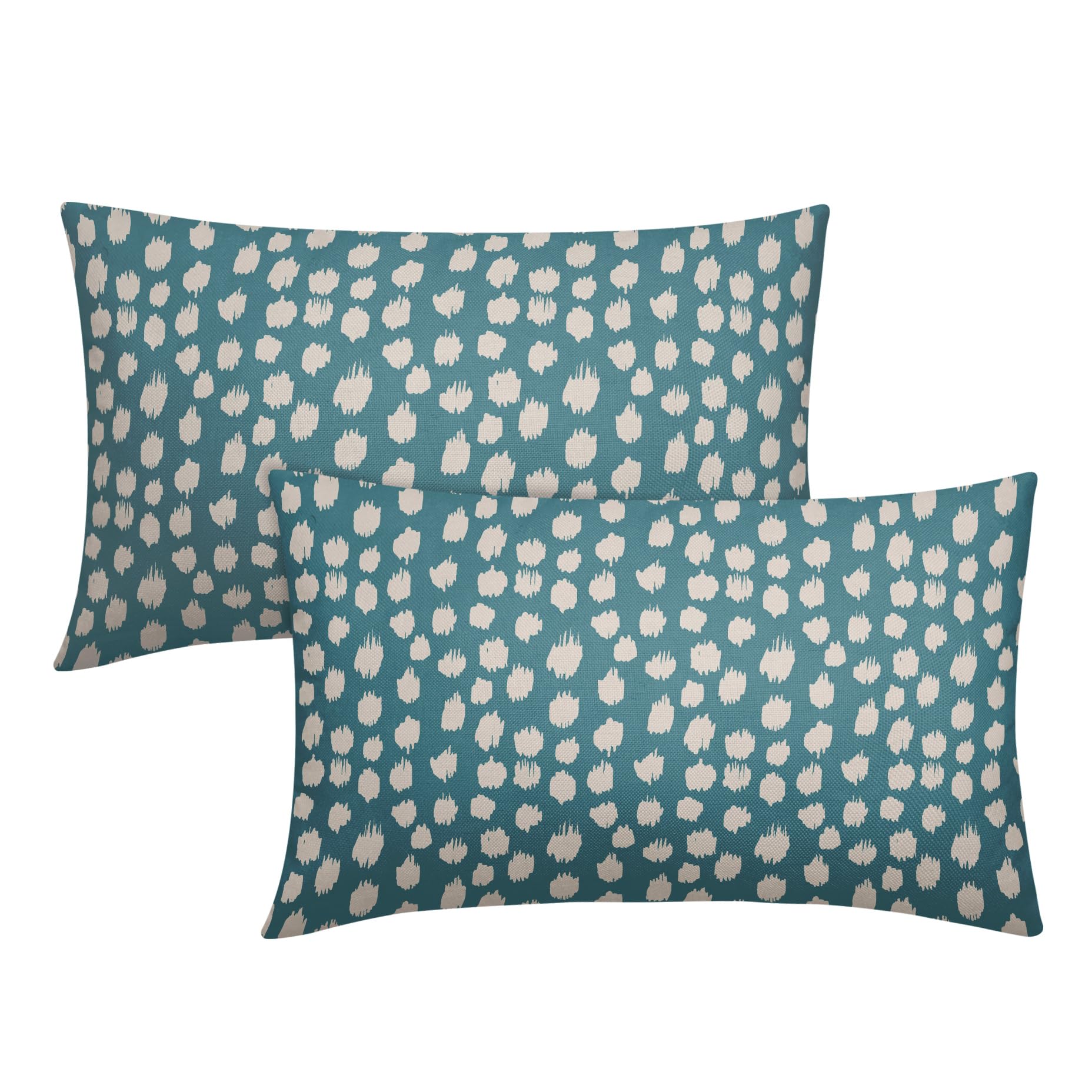 Fundas De Almohada Sweetshow Aqua Cream Dots, 30 X 50 Cm, Juego De 2 - Venta Internacional.