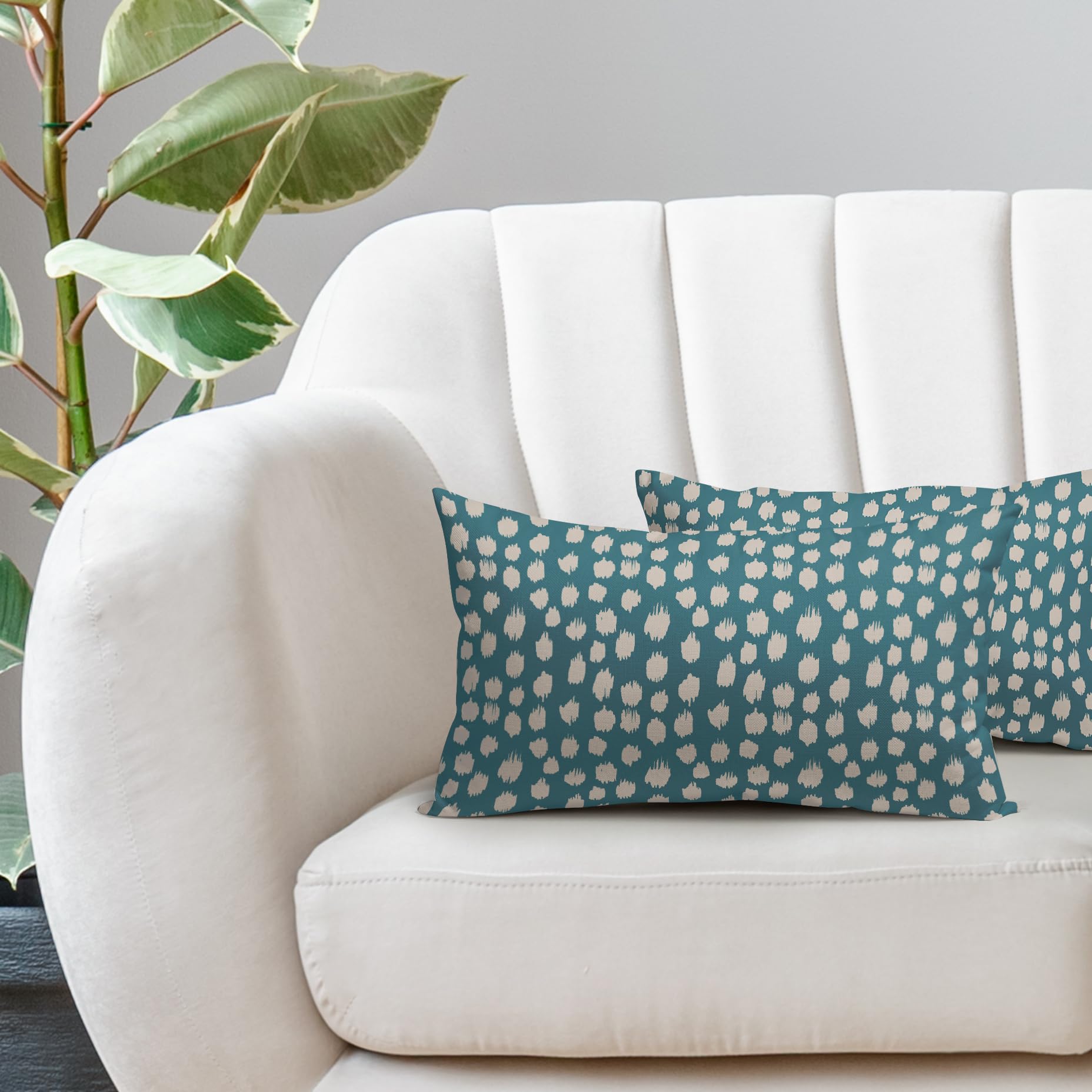 Foto 3 pulgar | Fundas De Almohada Sweetshow Aqua Cream Dots, 30 X 50 Cm, Juego De 2 - Venta Internacional.