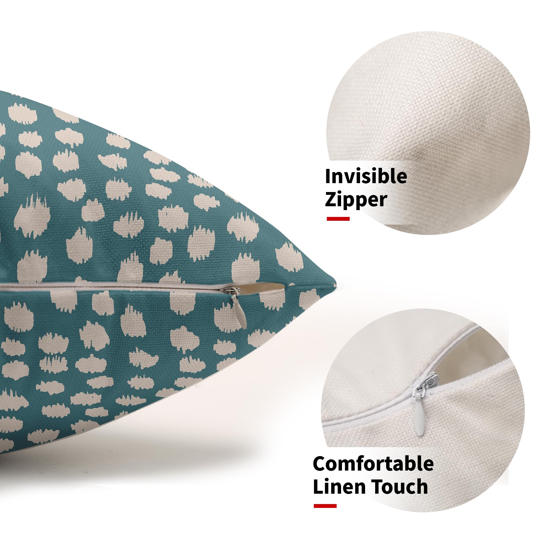 Foto 4 pulgar | Fundas De Almohada Sweetshow Aqua Cream Dots, 30 X 50 Cm, Juego De 2 - Venta Internacional.