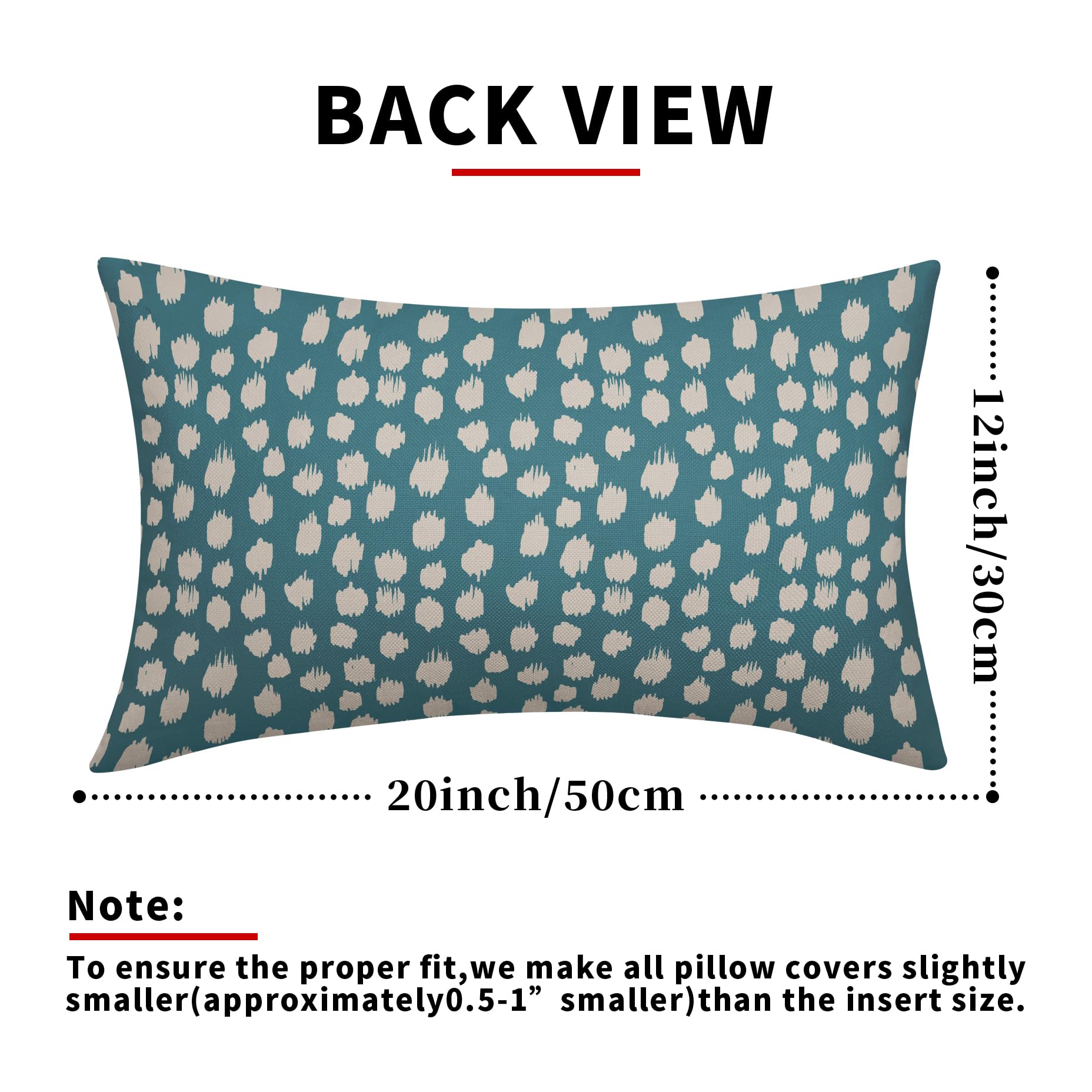 Foto 5 pulgar | Fundas De Almohada Sweetshow Aqua Cream Dots, 30 X 50 Cm, Juego De 2 - Venta Internacional.