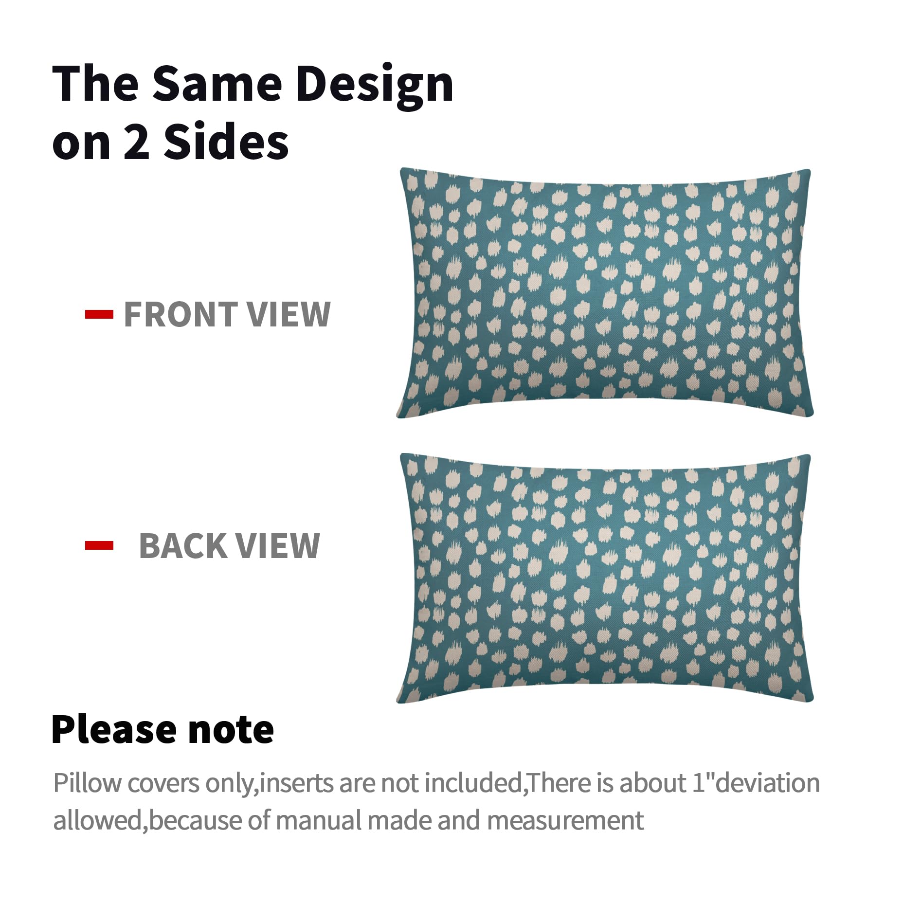 Foto 6 pulgar | Fundas De Almohada Sweetshow Aqua Cream Dots, 30 X 50 Cm, Juego De 2 - Venta Internacional.