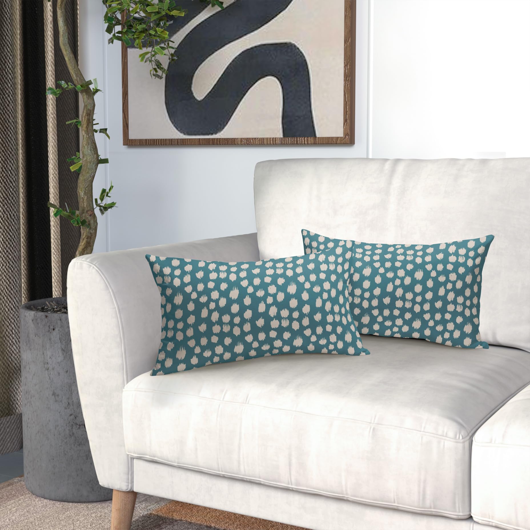Foto 7 pulgar | Fundas De Almohada Sweetshow Aqua Cream Dots, 30 X 50 Cm, Juego De 2 - Venta Internacional.
