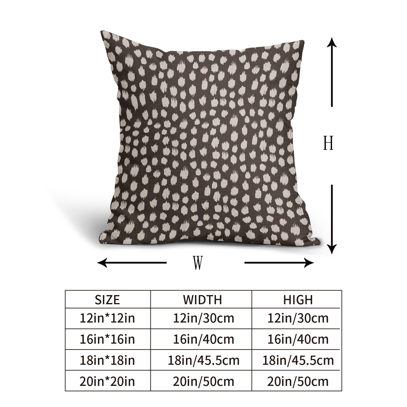 Foto 6 pulgar | Fundas de Almohada Sweetshow con Lunares color Marrón Oscuro 40 X 40 cm - Venta Internacional