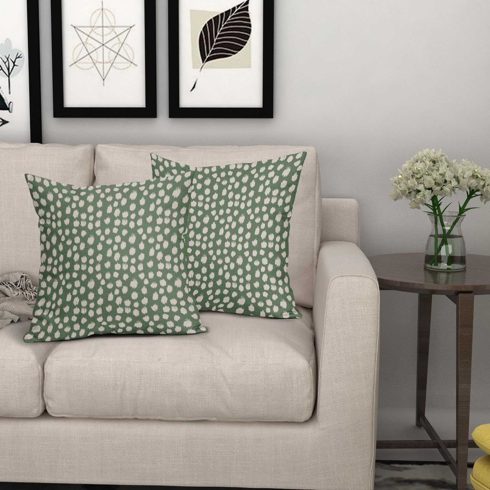 Foto 8 pulgar | Fundas de Almohada Sweetshow con Lunares de Color Verde Salvia 40 X 40 cm - Venta Internacional