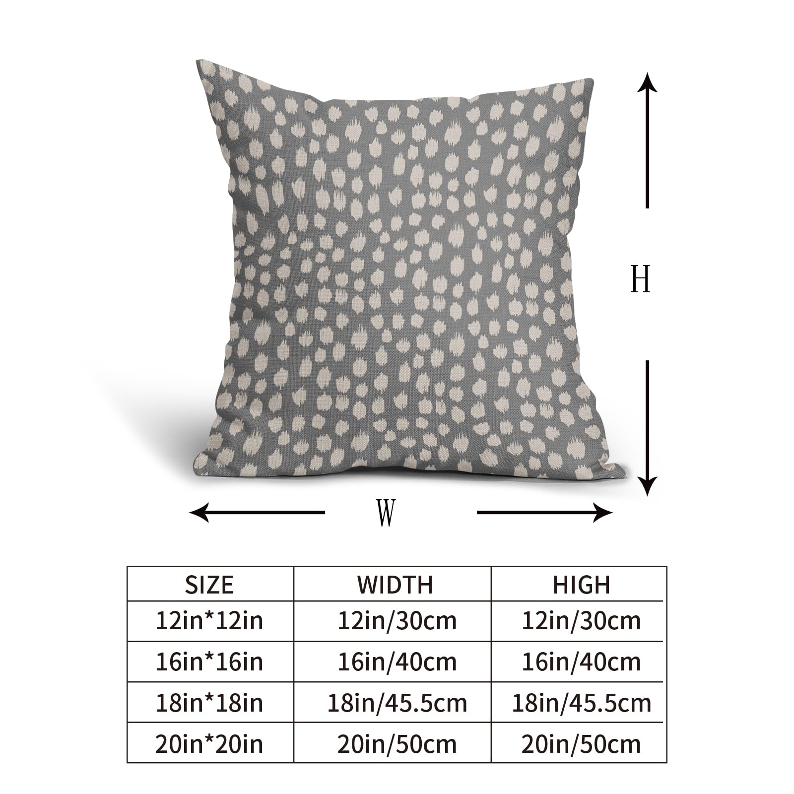 Foto 6 pulgar | Fundas de Almohada Sweetshow con Lunares Grises 45 X 45 cm - Venta Internacional