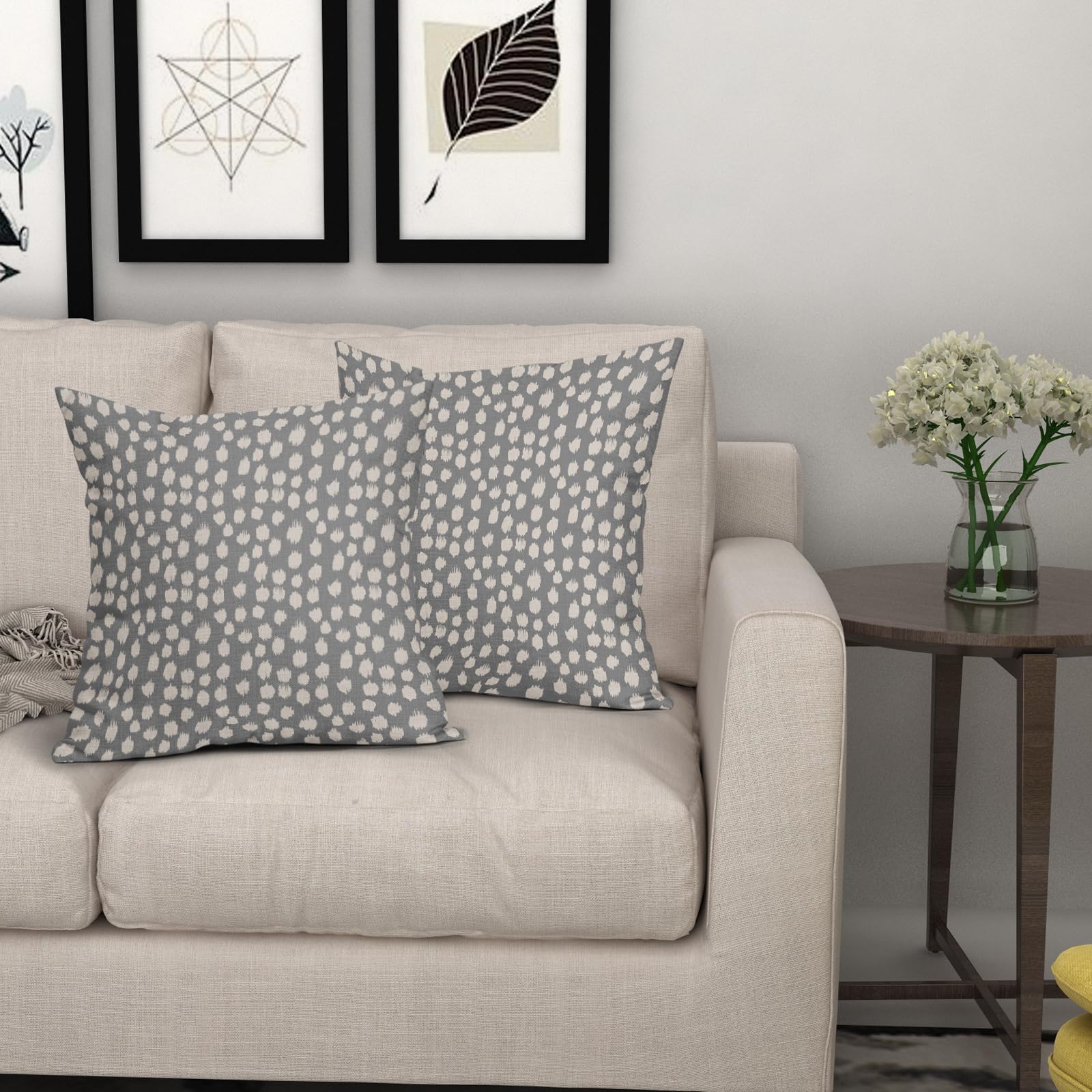 Foto 8 pulgar | Fundas de Almohada Sweetshow con Lunares Grises 45 X 45 cm - Venta Internacional