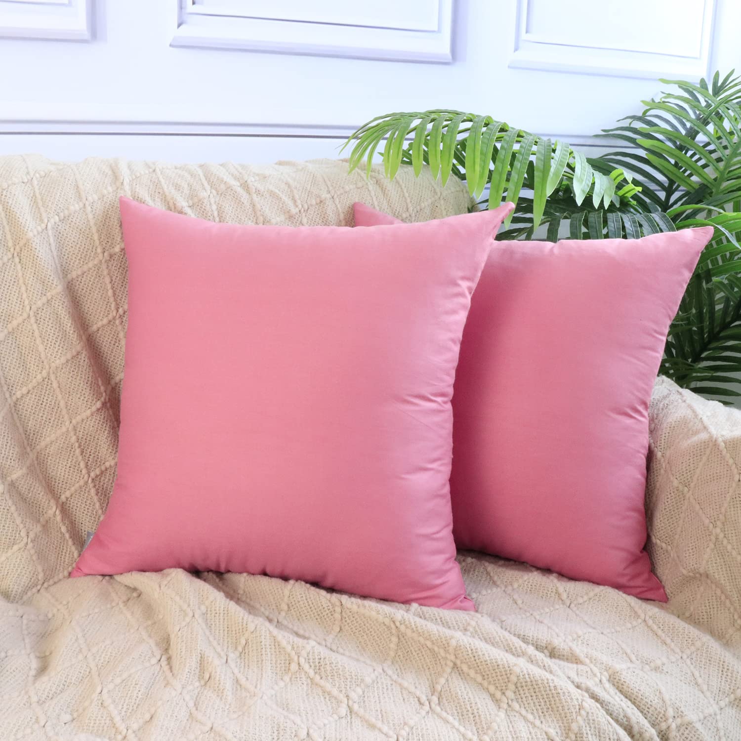 Foto 3 | Funda de Cojín Thmyo, 100% Algodón 66 X 66 Cm 4 Unidades color Rosa - Venta Internacional
