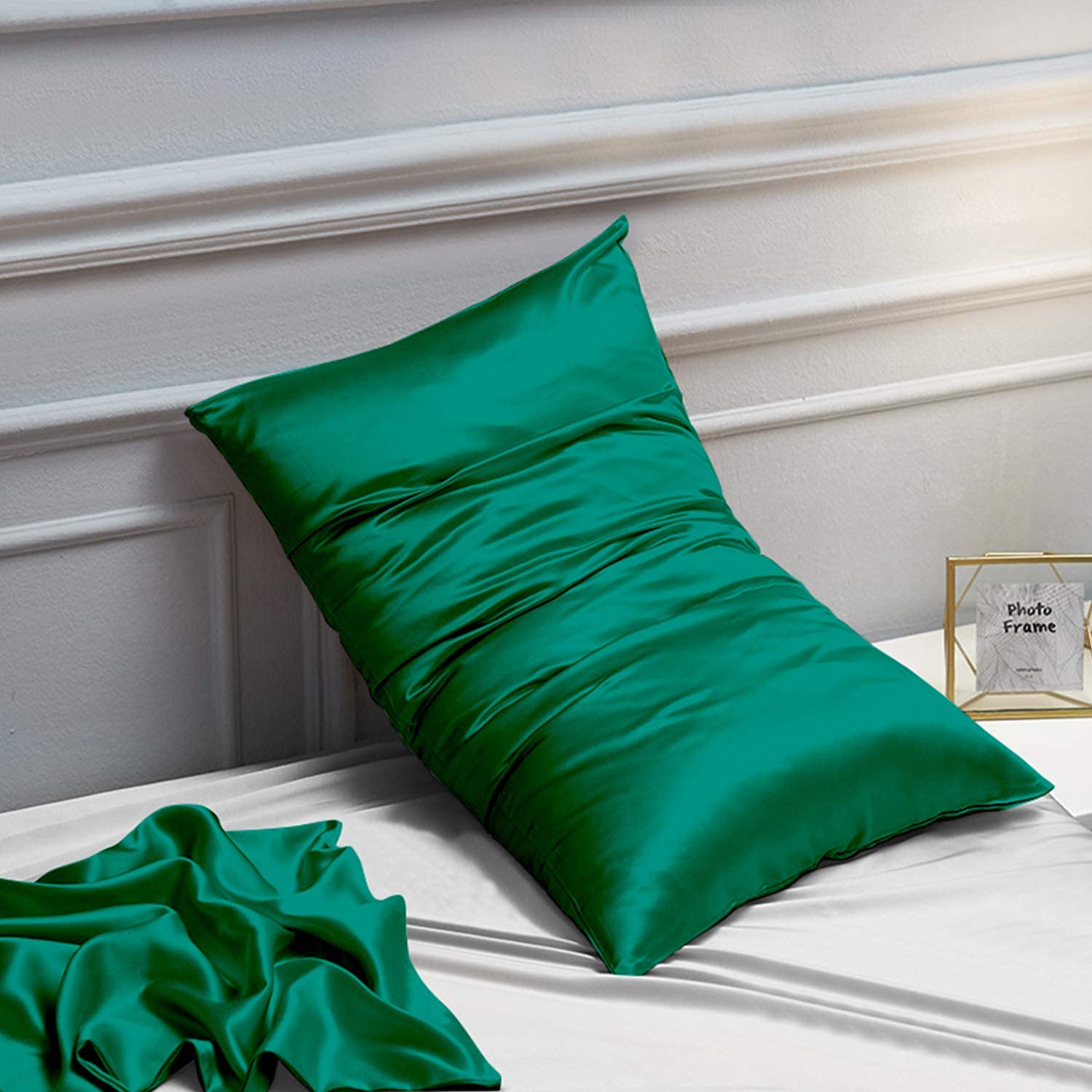Foto 5 pulgar | Fundas de Almohada de Satén NTBAY King Verde Oscuro Paquete de 12 - Venta Internacional