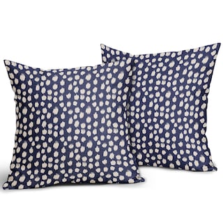 Foto 2 | Fundas de Almohada Sweetshow con Lunares Azul Marino Juego de 2 de 50x50 cm - Venta Internacional