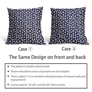 Foto 6 | Fundas de Almohada Sweetshow con Lunares Azul Marino Juego de 2 de 50x50 cm - Venta Internacional