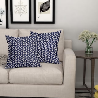 Foto 7 | Fundas de Almohada Sweetshow con Lunares Azul Marino Juego de 2 de 50x50 cm - Venta Internacional