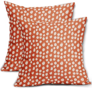 Foto 1 | Fundas de Almohada Sweetshow con Lunares Anaranjados y Crema 45 x 45 cm Juego de 2 - Venta Internacional