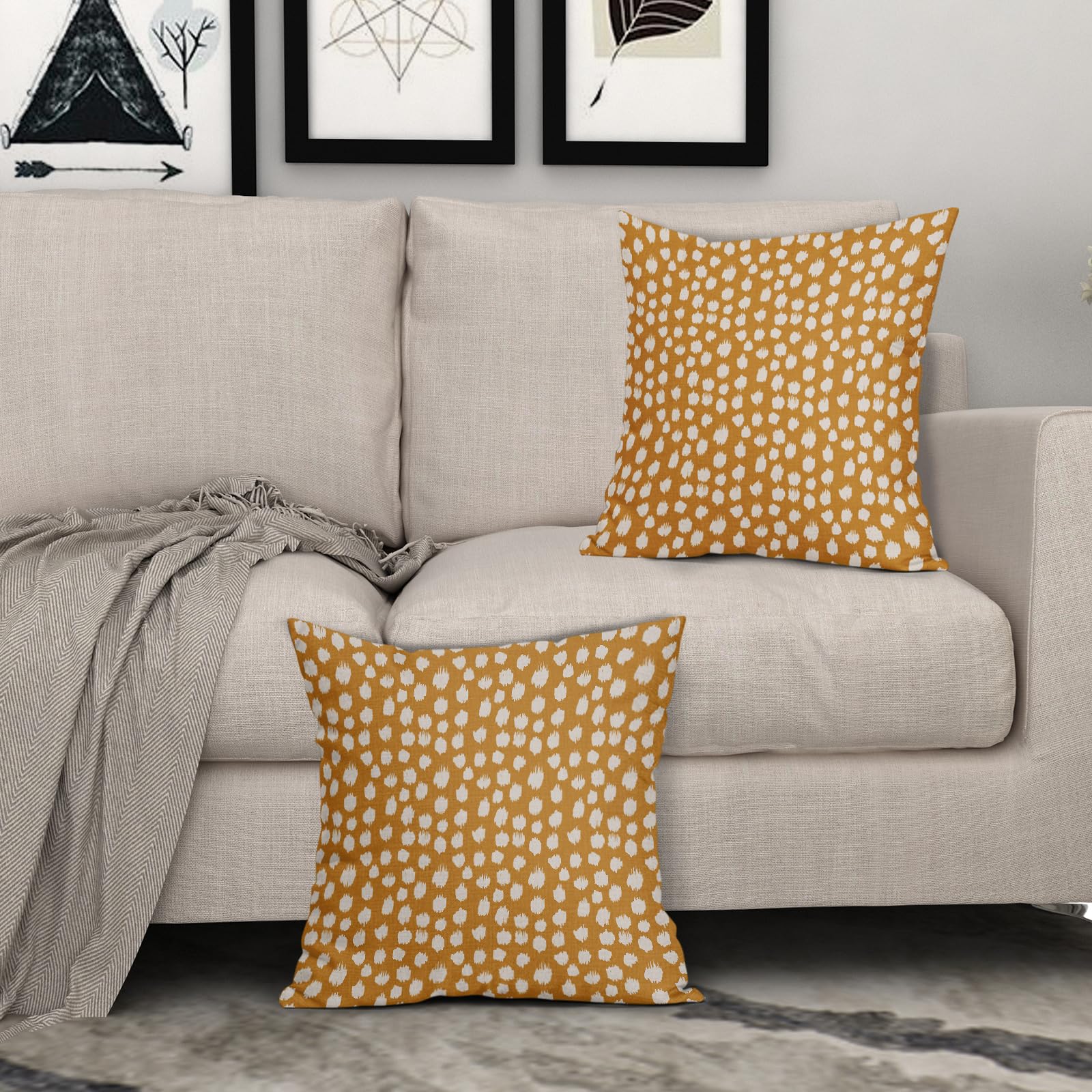 Foto 4 pulgar | Fundas ce Almohada Sweetshow con Lunares color Amarillo Mostaza 45 X 45 Cm - Venta Internacional