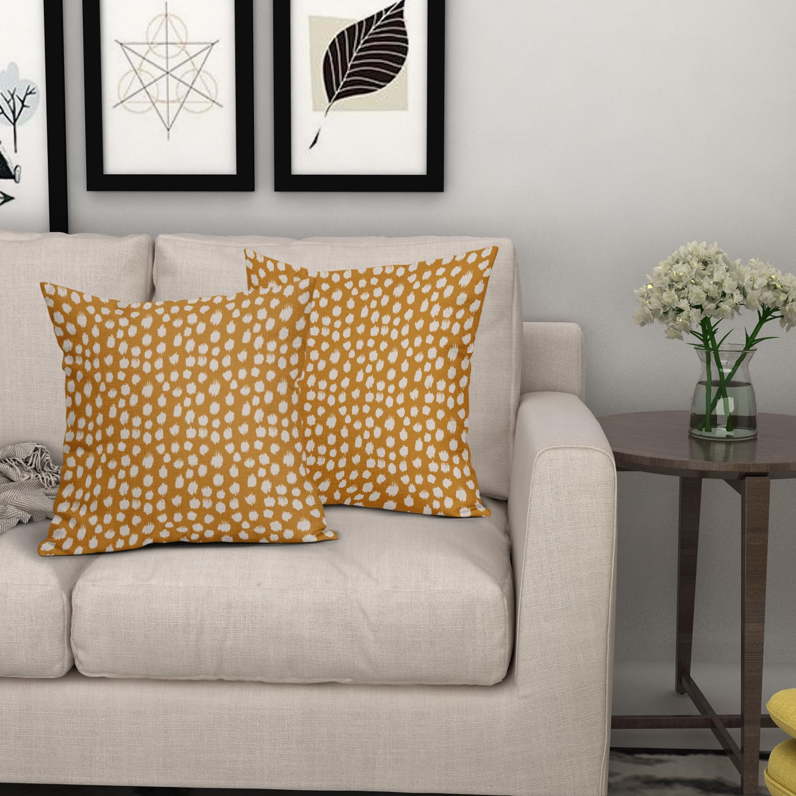 Foto 8 pulgar | Fundas ce Almohada Sweetshow con Lunares color Amarillo Mostaza 45 X 45 Cm - Venta Internacional
