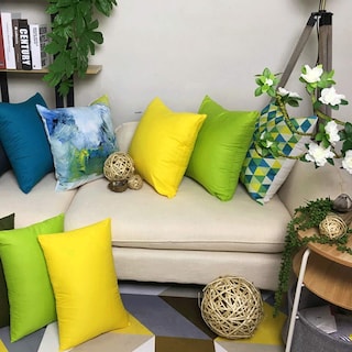 Foto 4 | Funda de Cojín Thmyo 100% Algodón 60 X 60 Cm Verde Claro 4 Unidades - Venta Internacional