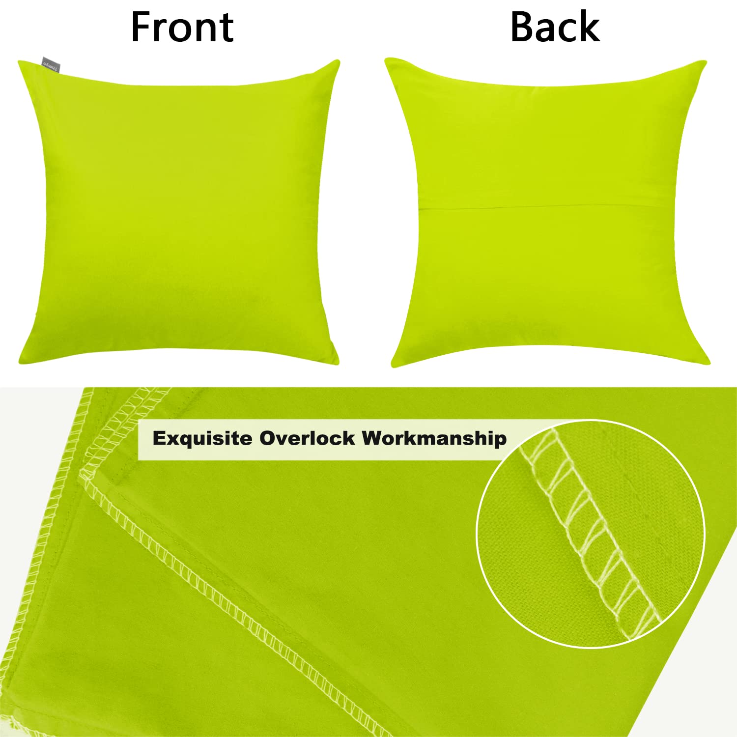 Foto 7 pulgar | Funda de Cojín Thmyo 100% Algodón 60 X 60 Cm Verde Claro 4 Unidades - Venta Internacional