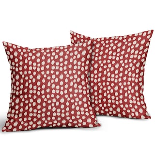 Foto 2 | Fundas de Almohada Sweetshow con Lunares Rojos y Crema de 40 x 40 cm Juego de 2 - Venta Internacional