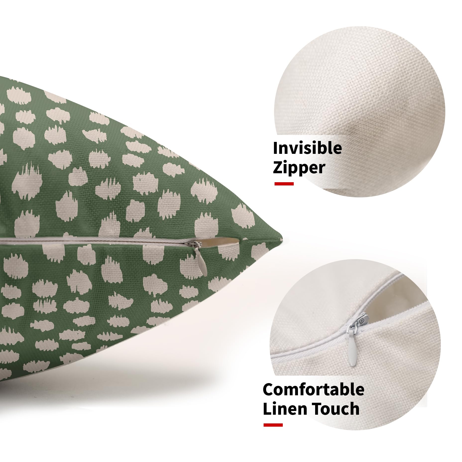 Foto 4 pulgar | Fundas de Almohada Sweetshow con Lunares Verdes Salvia - Juego de 2 - Venta Internacional
