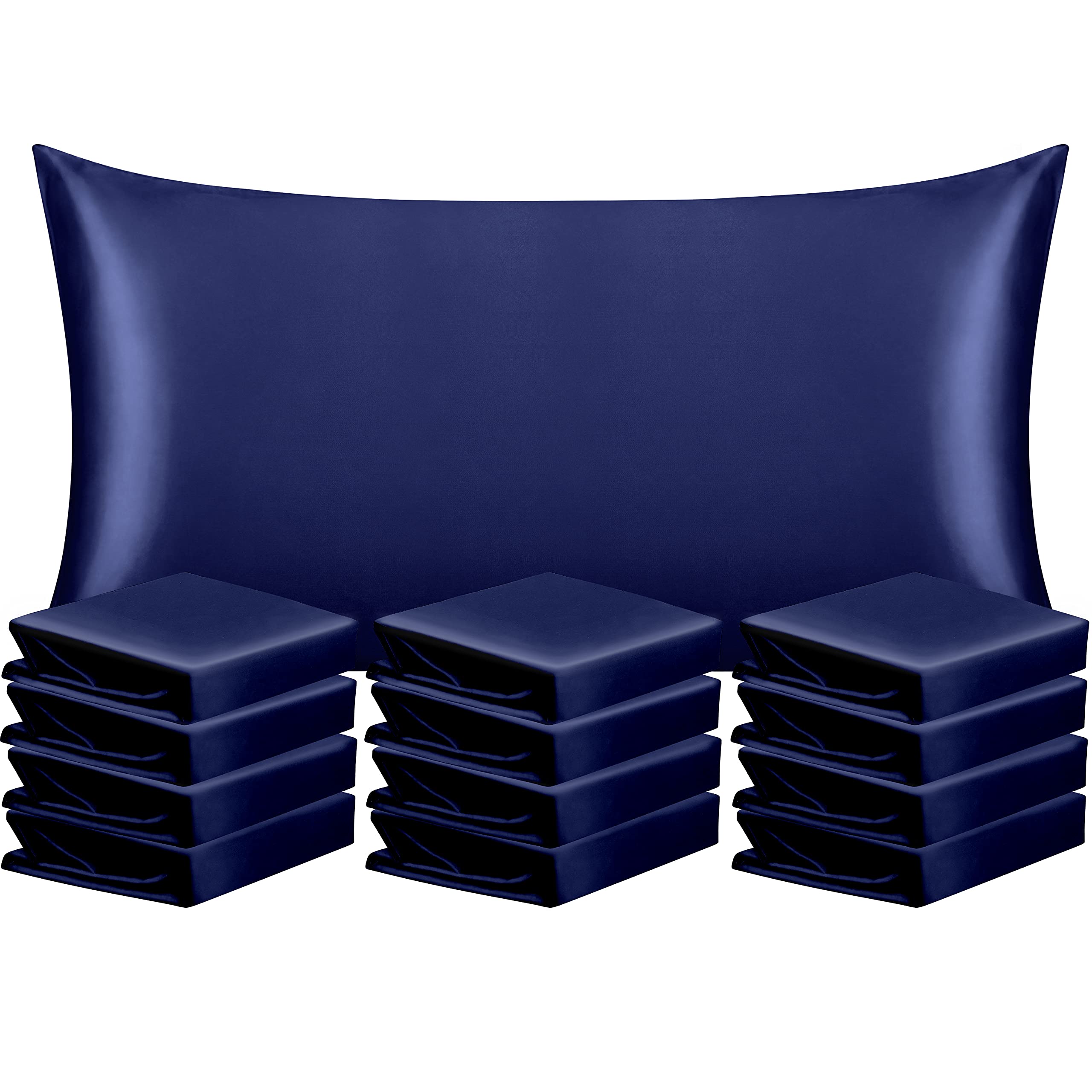 Foto 2 pulgar | Fundas de Almohada de Satén NTBAY King Azul Marino Paquete de 12 - Venta Internacional
