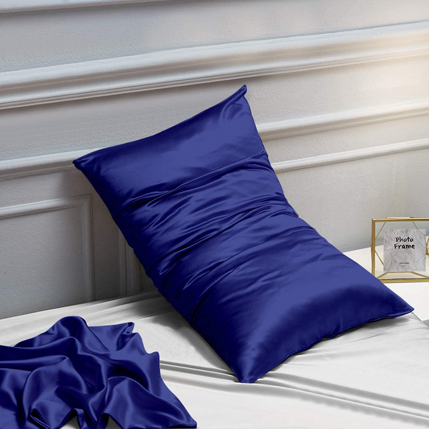 Foto 5 pulgar | Fundas de Almohada de Satén NTBAY King Azul Marino Paquete de 12 - Venta Internacional