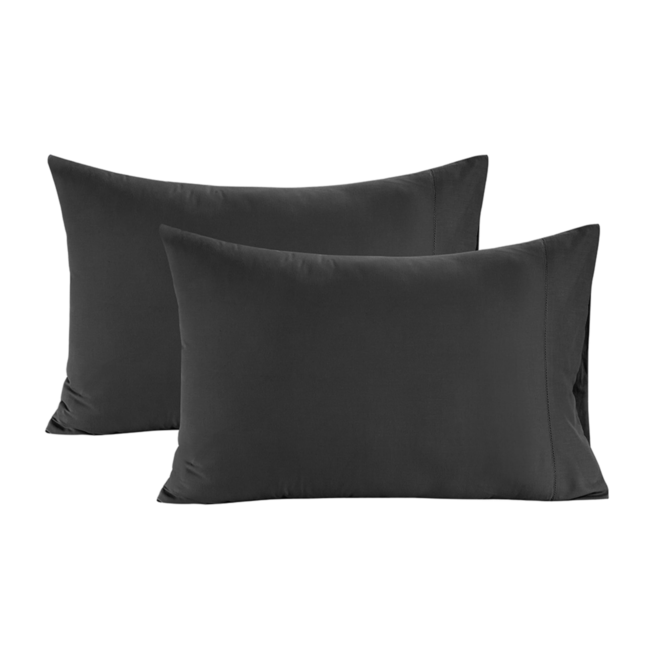 Foto 2 pulgar | Fundas De Almohada Lane Linen, 100% Algodón Orgánico, Tamaño King, Color Negro - Venta Internacional.