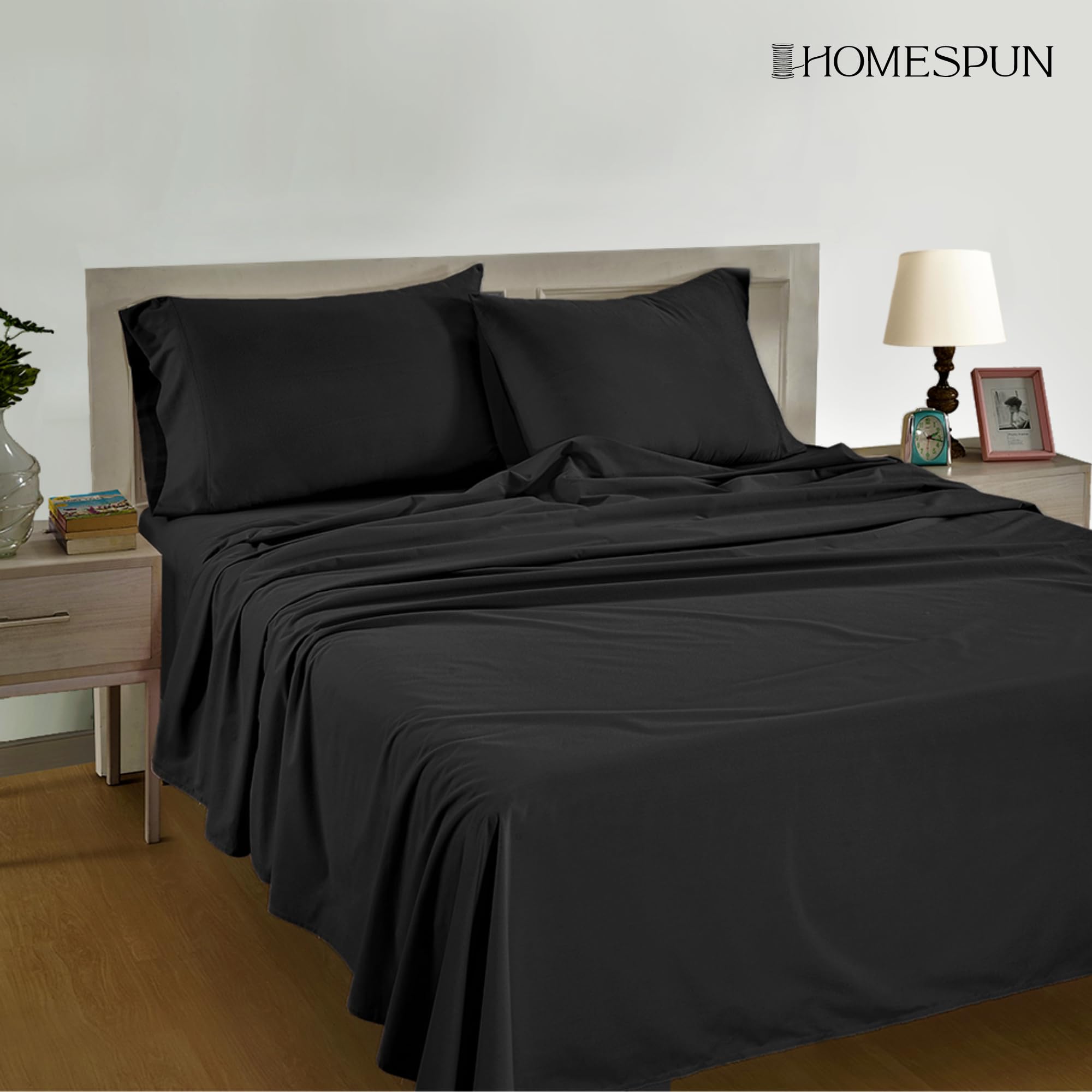 Foto 5 pulgar | Fundas De Almohada Lane Linen, 100% Algodón Orgánico, Tamaño King, Color Negro - Venta Internacional.