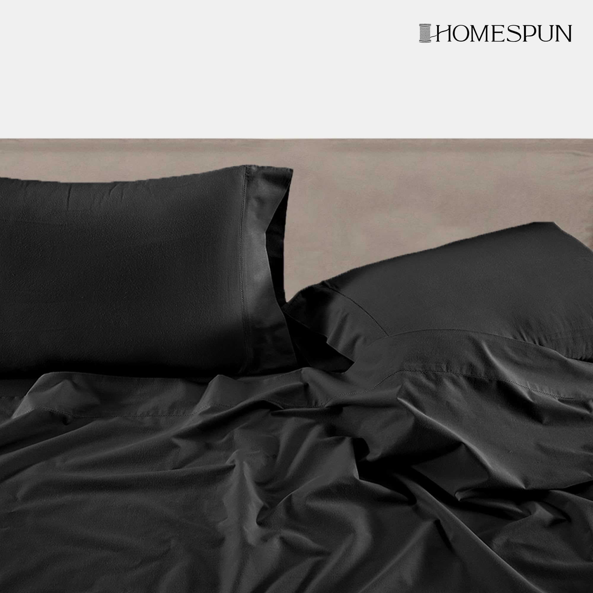 Foto 6 | Fundas De Almohada Lane Linen, 100% Algodón Orgánico, Tamaño King, Color Negro - Venta Internacional.