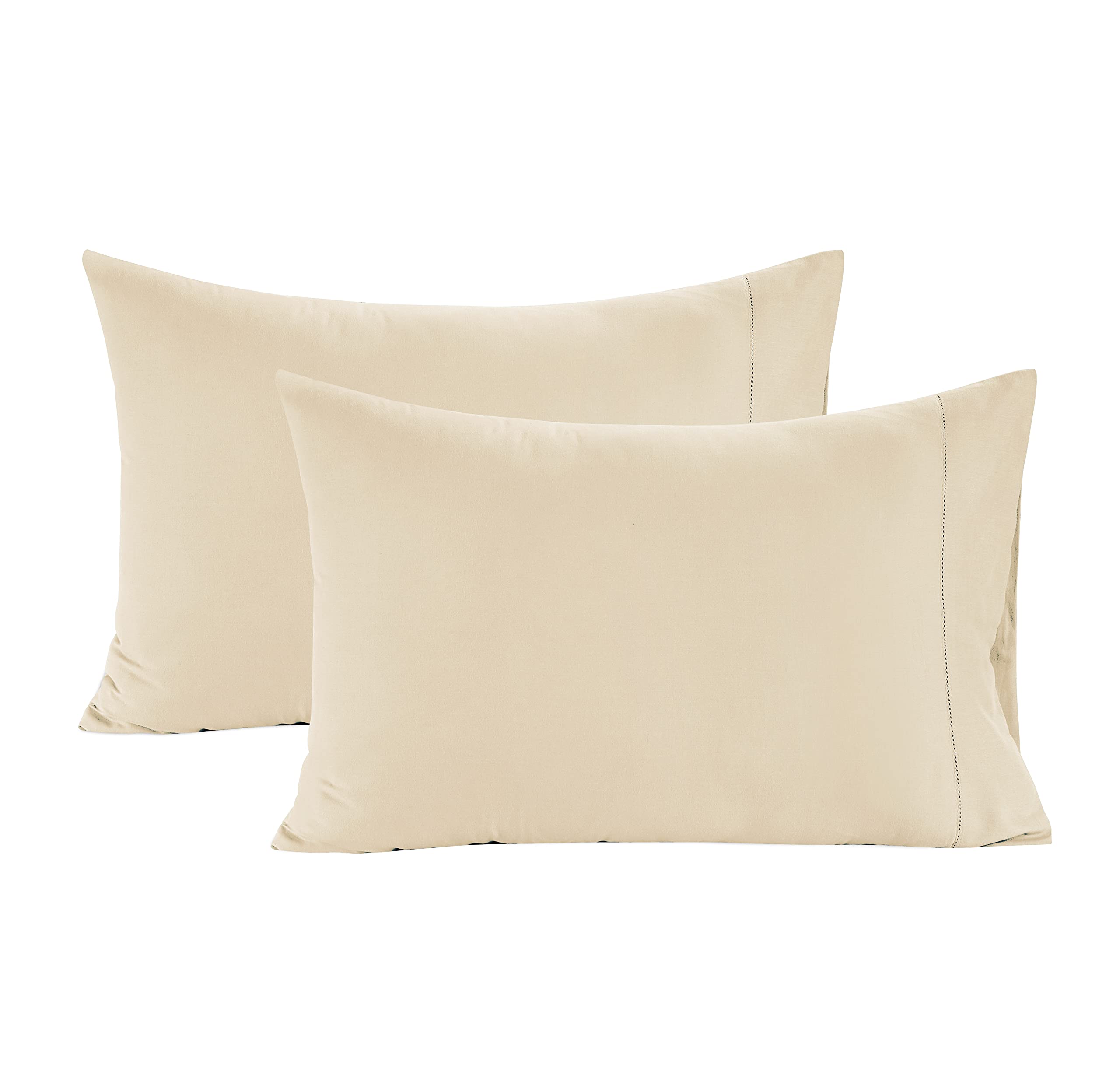 Juego De Fundas De Almohada Lane Linen Queen Ivory, 100% Algodón Egipcio - Venta Internacional.